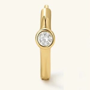 Heart Made of Gold. NEW. Bezel Set Golden Huggie. 9mm. Tarnish and Water Proof.